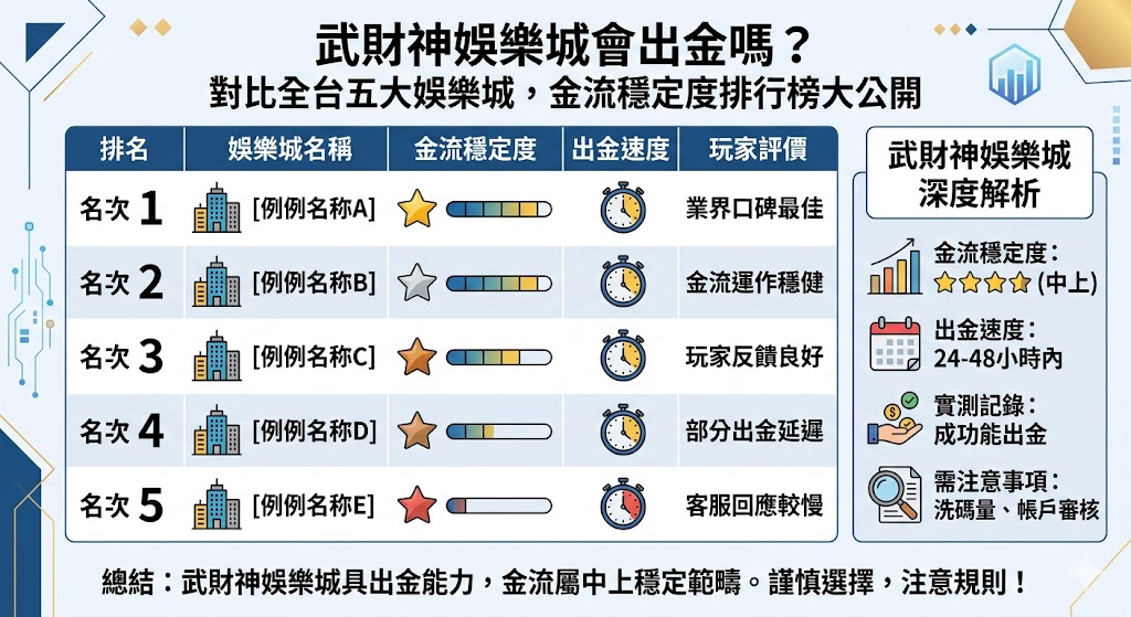 武財神娛樂城會出金嗎?對比全台五大娛樂城,金流穩定度排行榜大公開