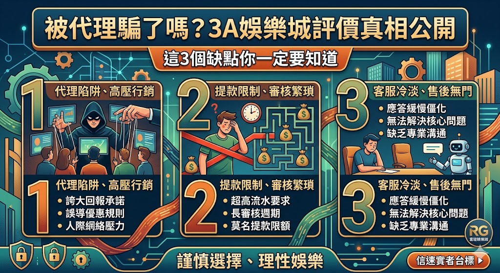 被代理騙了嗎?3a娛樂城評價真相公開,這3個缺點你一定要知道