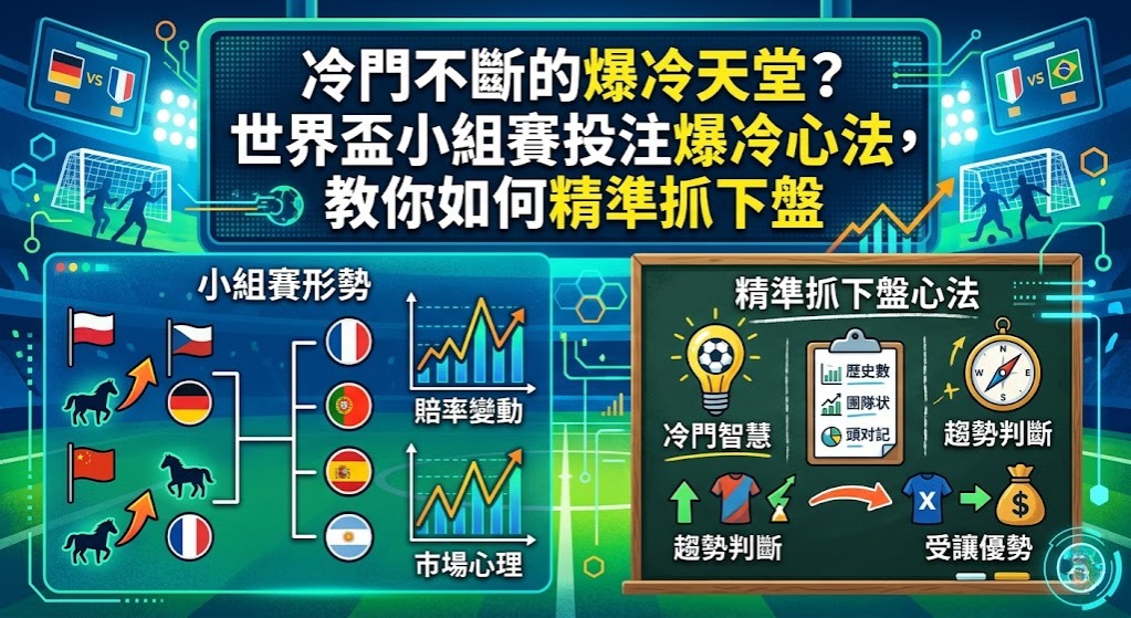 世界盃小組賽投注爆冷心法，教你如何精準抓下盤