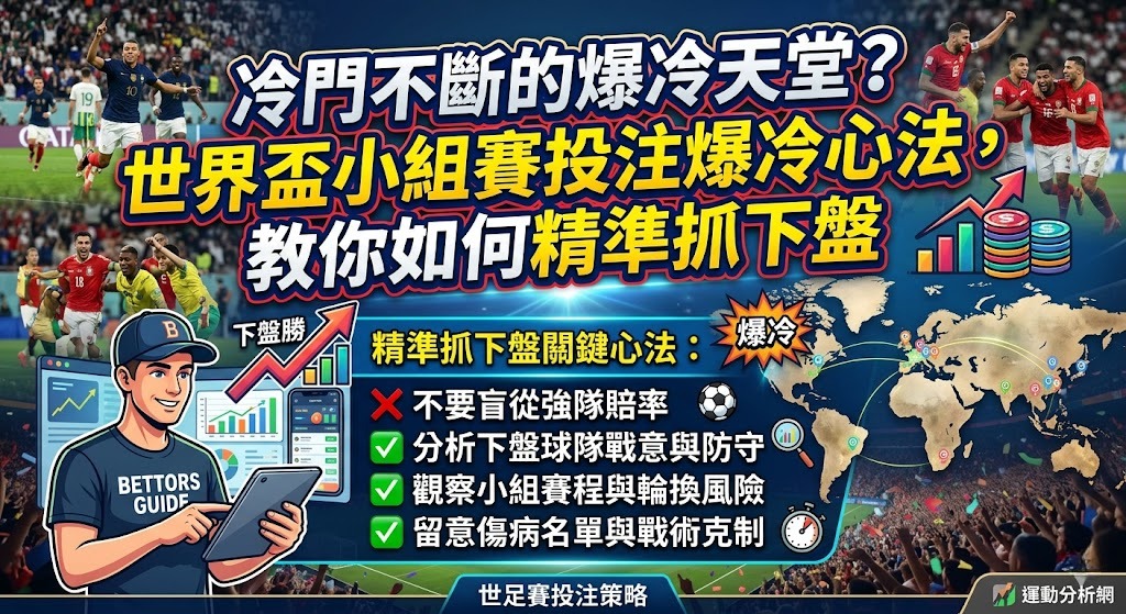 世界盃小組賽投注爆冷心法,教你如何精準抓下盤