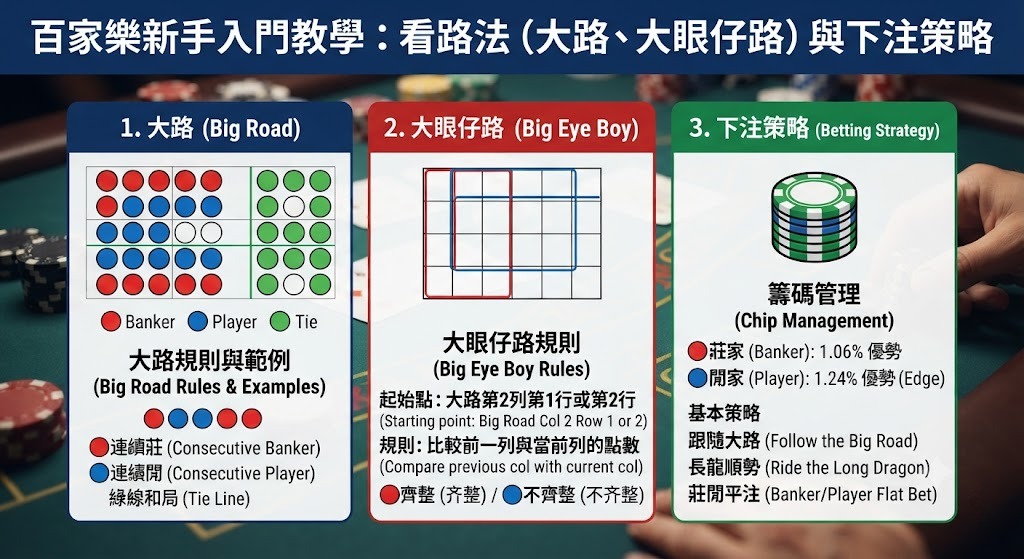 看路法（大路、大眼仔路）與下注策略