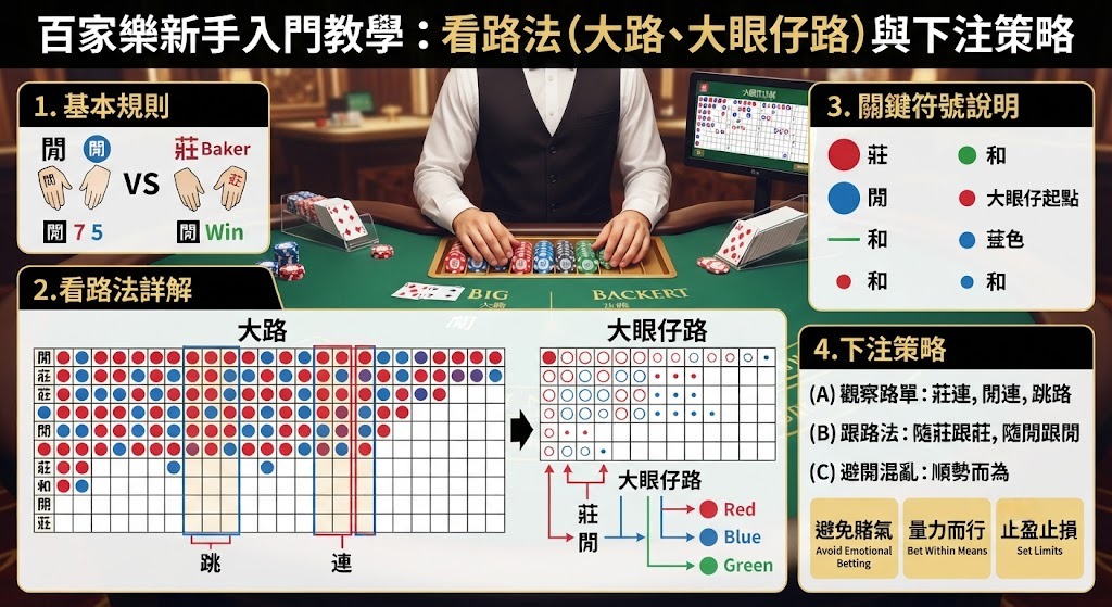 看路法(大路、大眼仔路)與下注策略